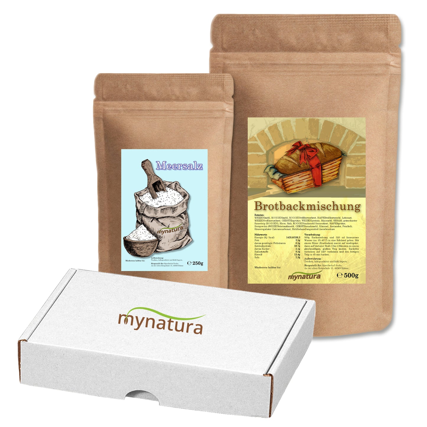 Mynatura Geschenk Set zum Einzug – Brot und Salz + Karte Alles Gute