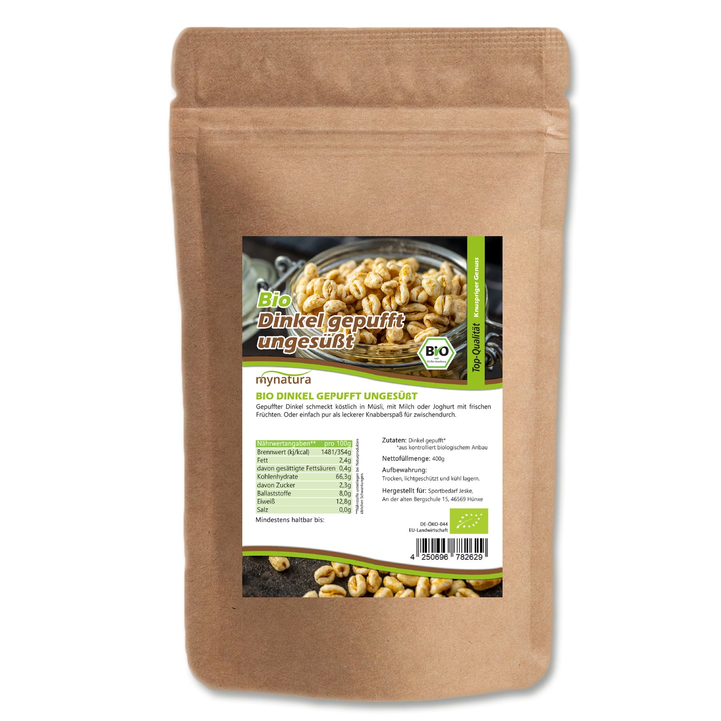 Mynatura Bio Dinkel gepufft ungesüßt – im Beutel ab 400g