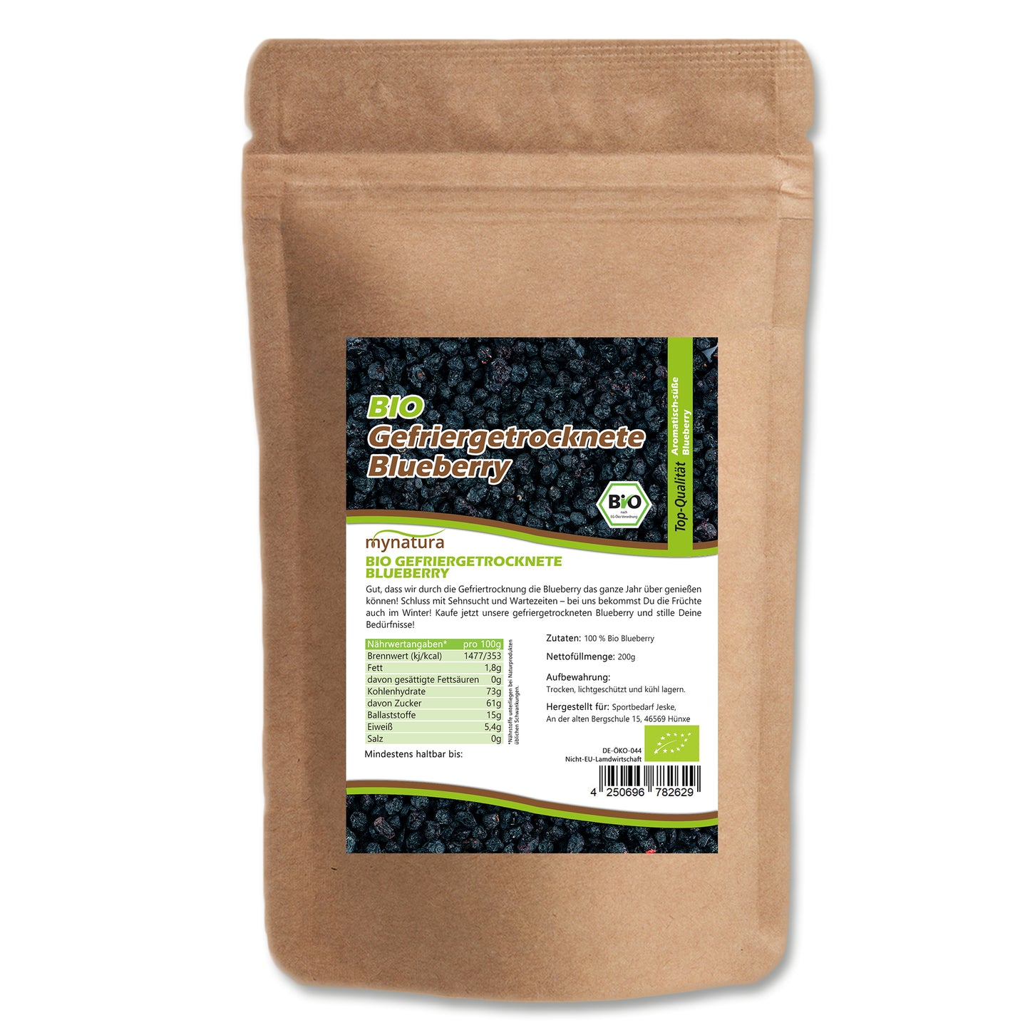 Bio Wildheidelbeeren gefriergetrocknet – im Beutel ab 200g