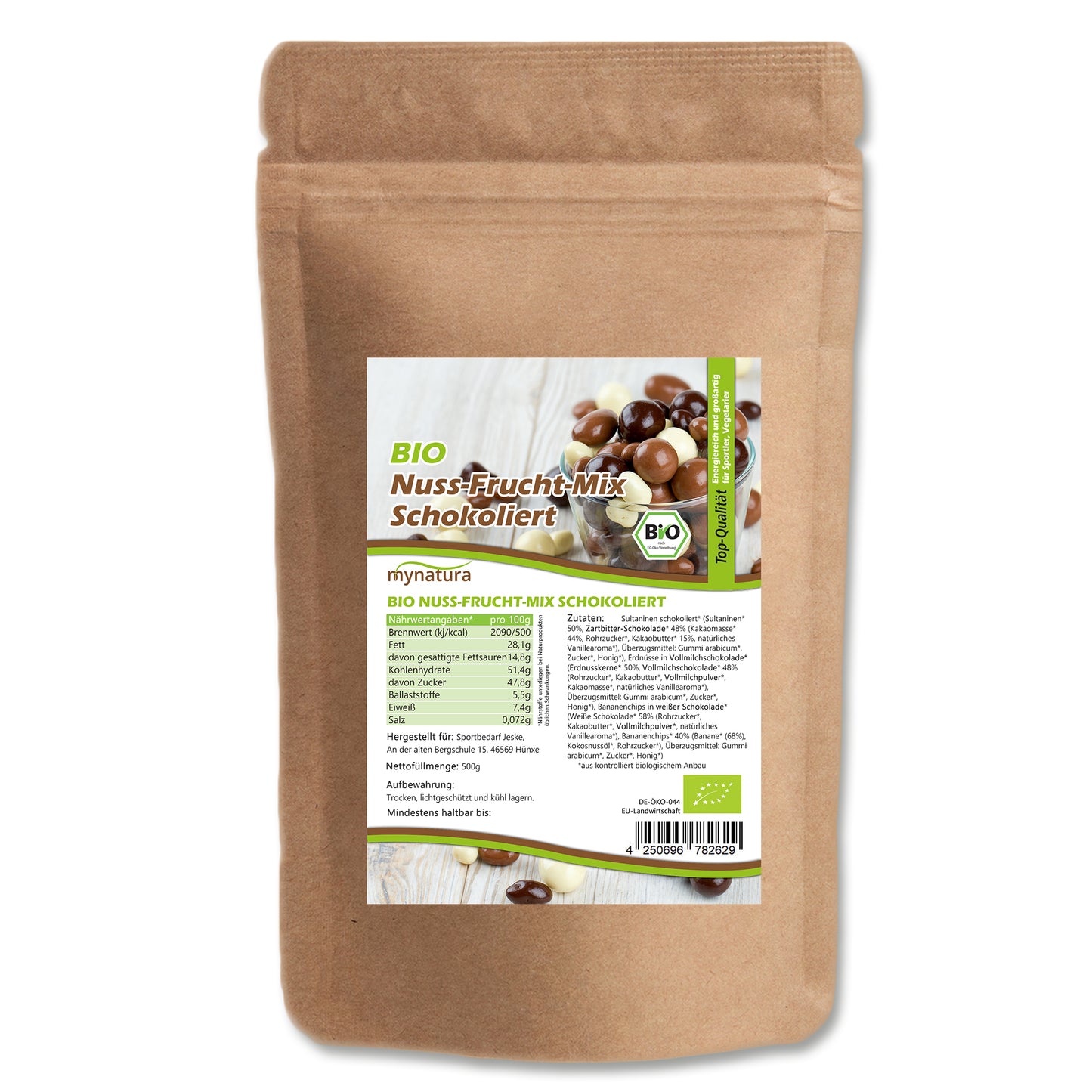 Mynatura Bio Nuss-Fruchtmischung schokoliert im Beutel ab 500g