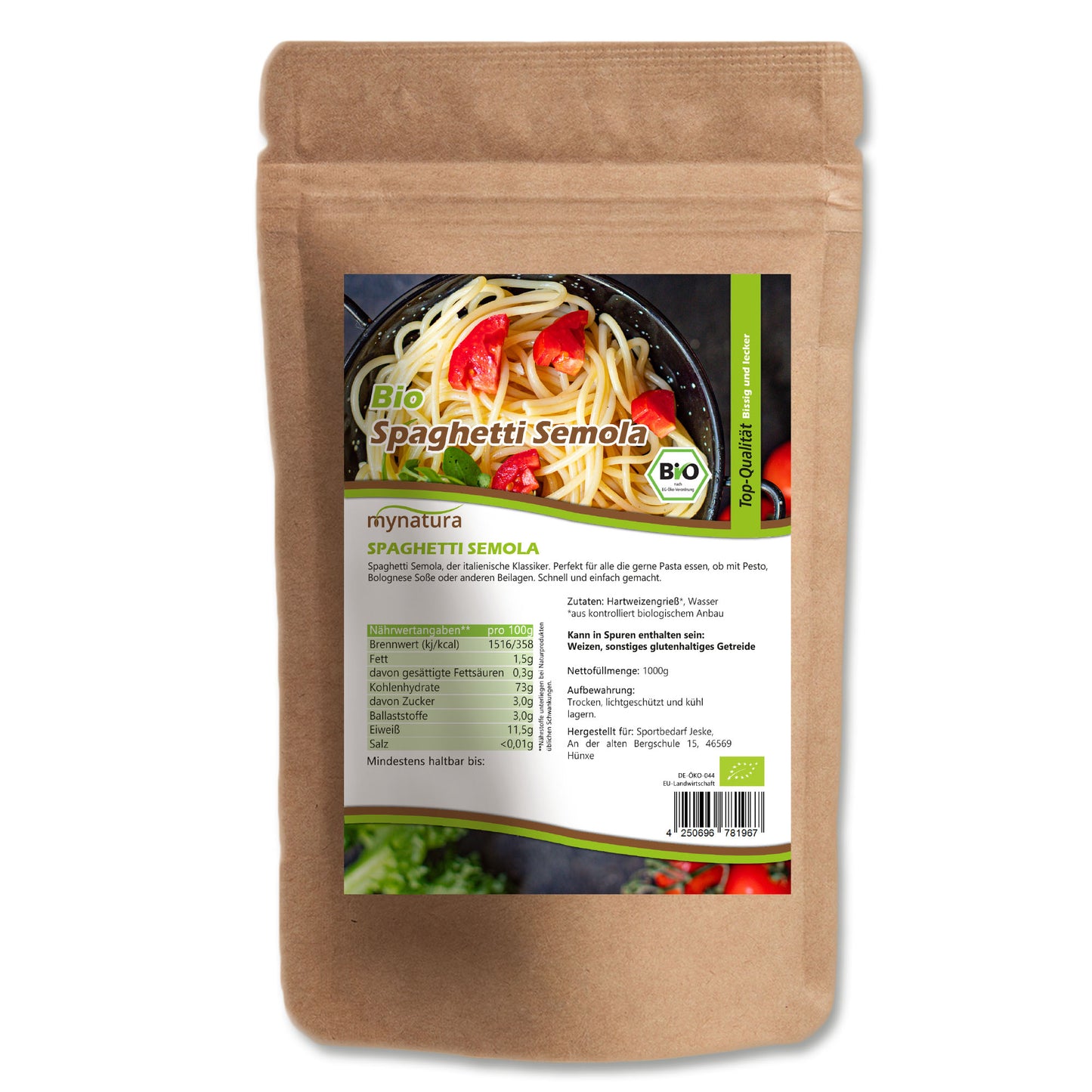 Mynatura Bio Spaghetti Semola Nudeln - im Beutel ab 1kg