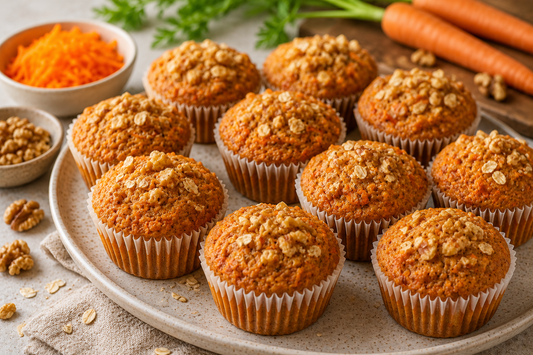 Karottenkuchen-Muffins mit Haferflocken