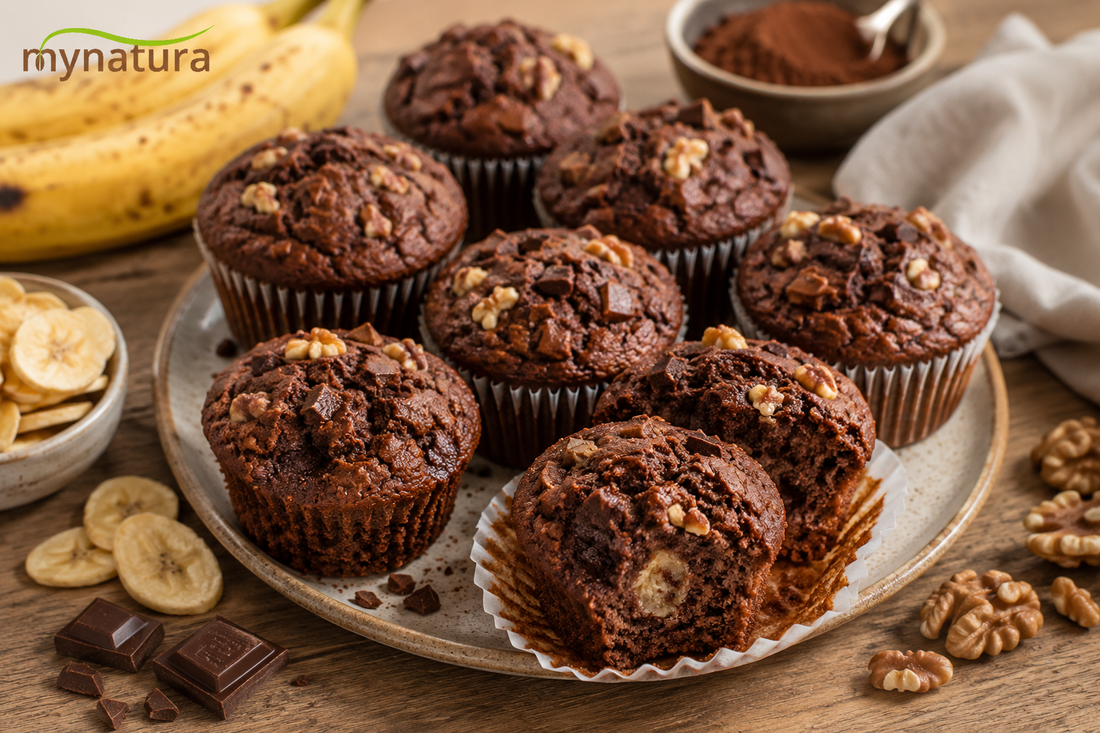Saftige Schokoladen-Bananen-Muffins – schnell, schokoladig und einfach gebacken