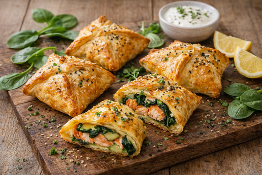 Lachs-Spinat-Päckchen aus Blätterteig