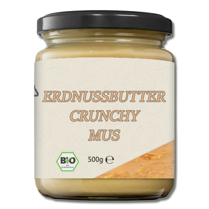 Bio Erdnussbuttermus crunchy - im Glas ab 500g