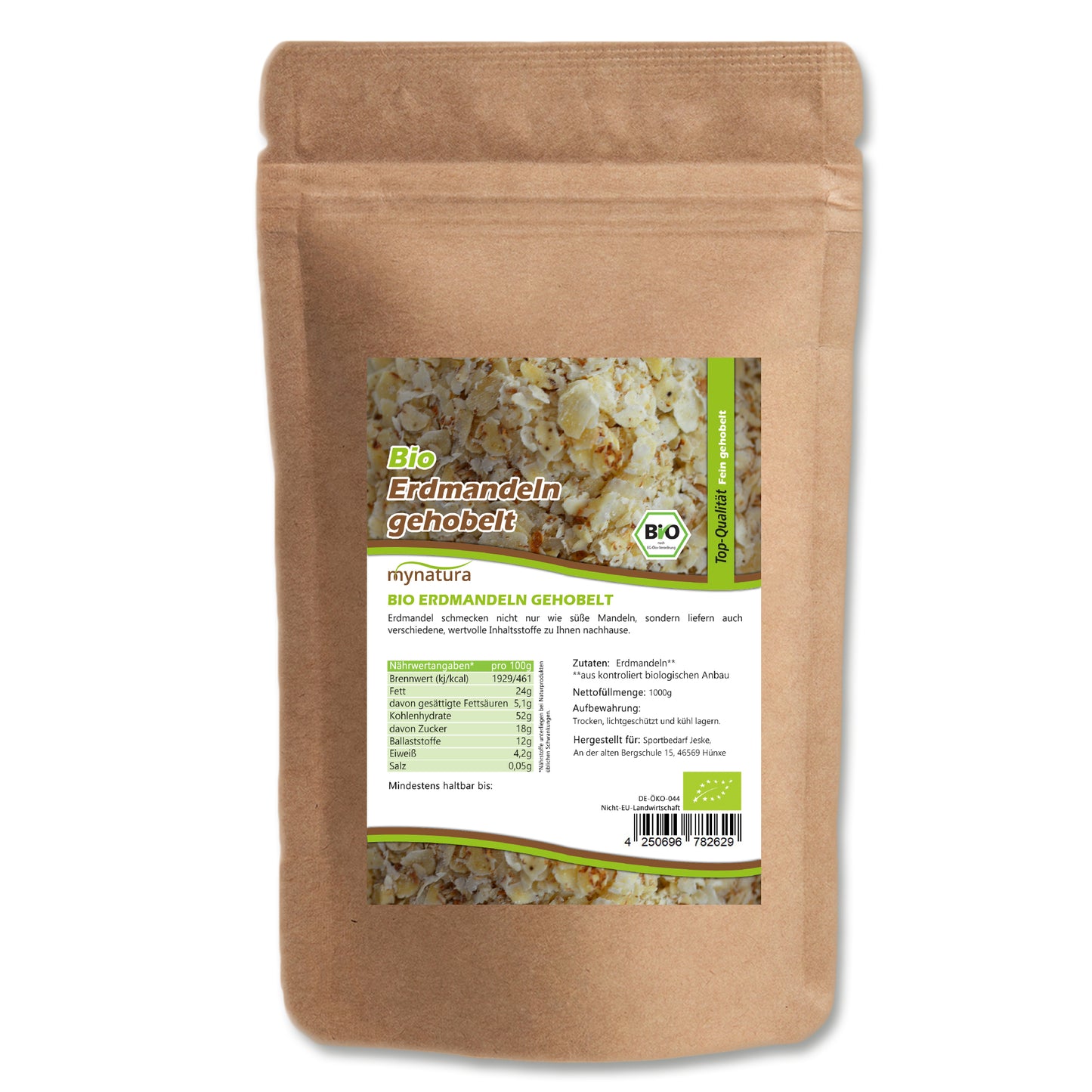 Bio Erdmandeln gehobelt – im Beutel ab 1kg