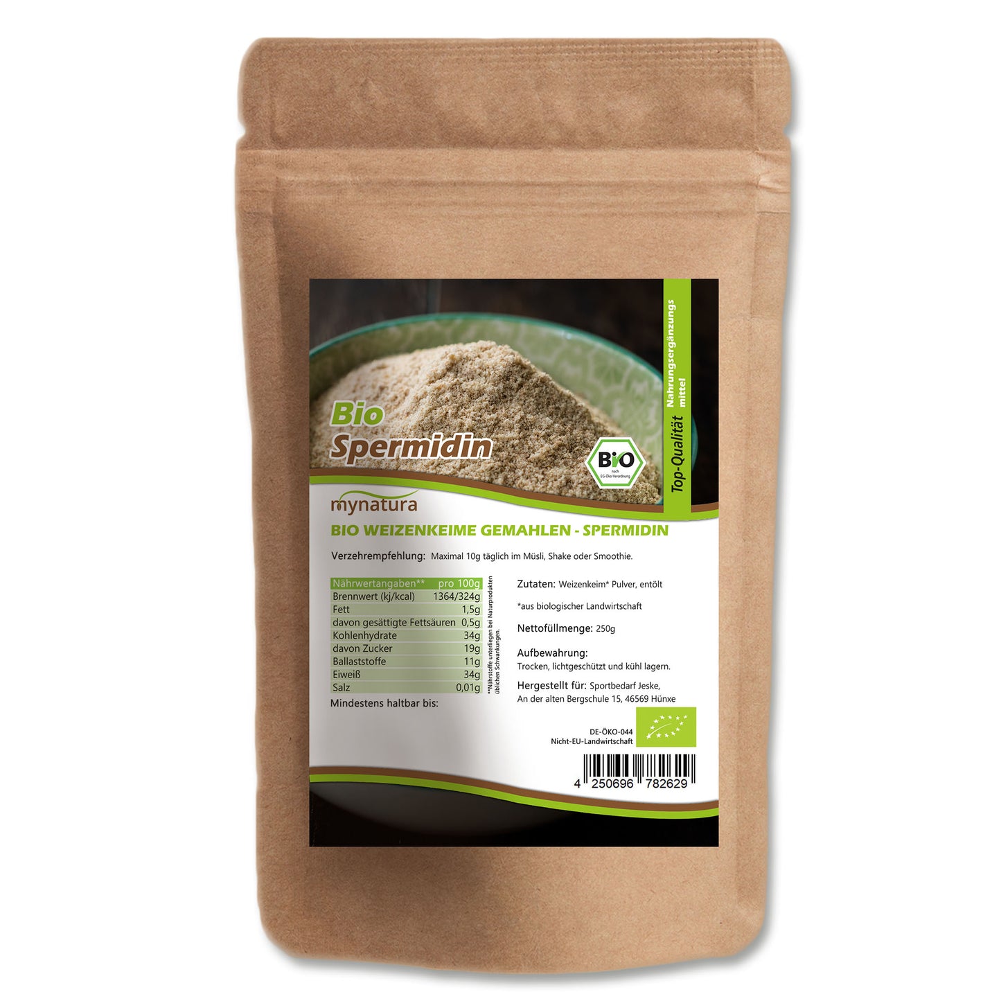 Bio Weizenkeime gemahlen Spermidin - im Beutel ab 250g