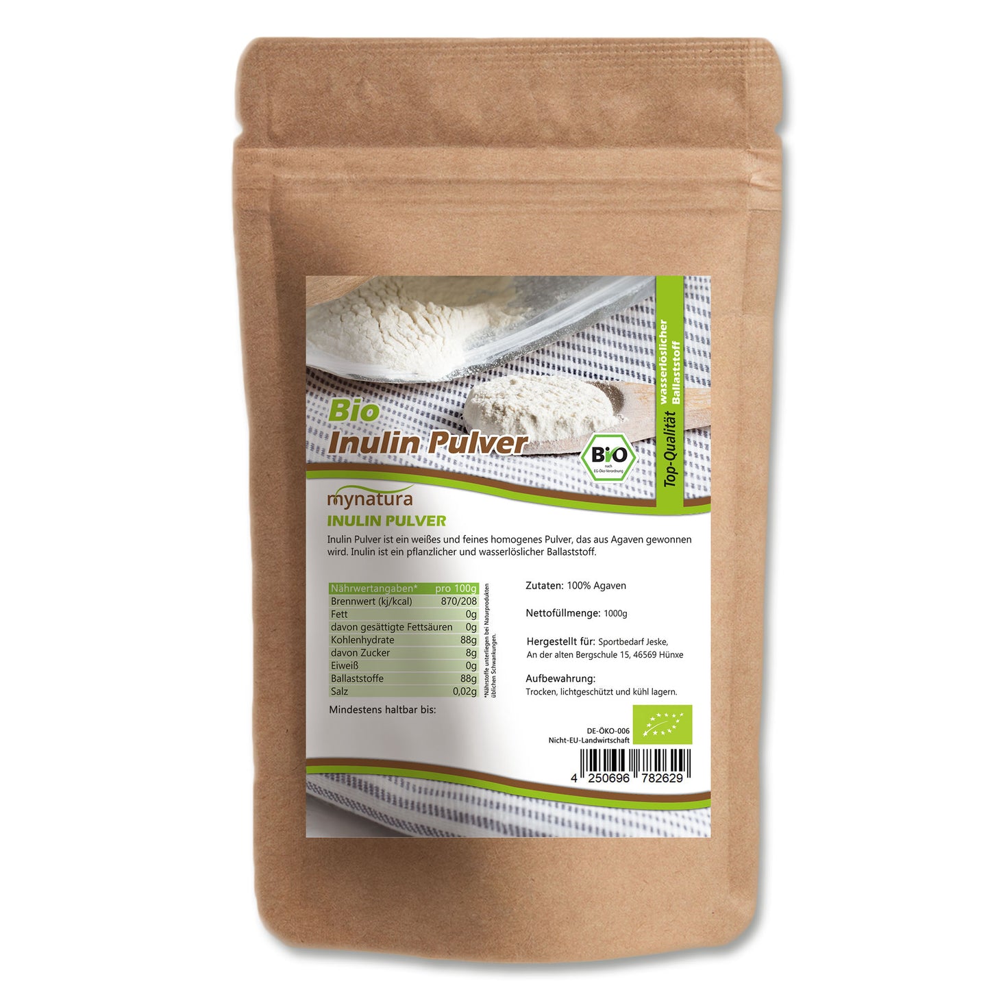 Bio Agaven Inulin Pulver – im Beutel ab 1kg