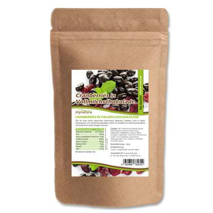 Mynatura Cranberries mit Vollmilchschokolade – im Beutel ab 1kg