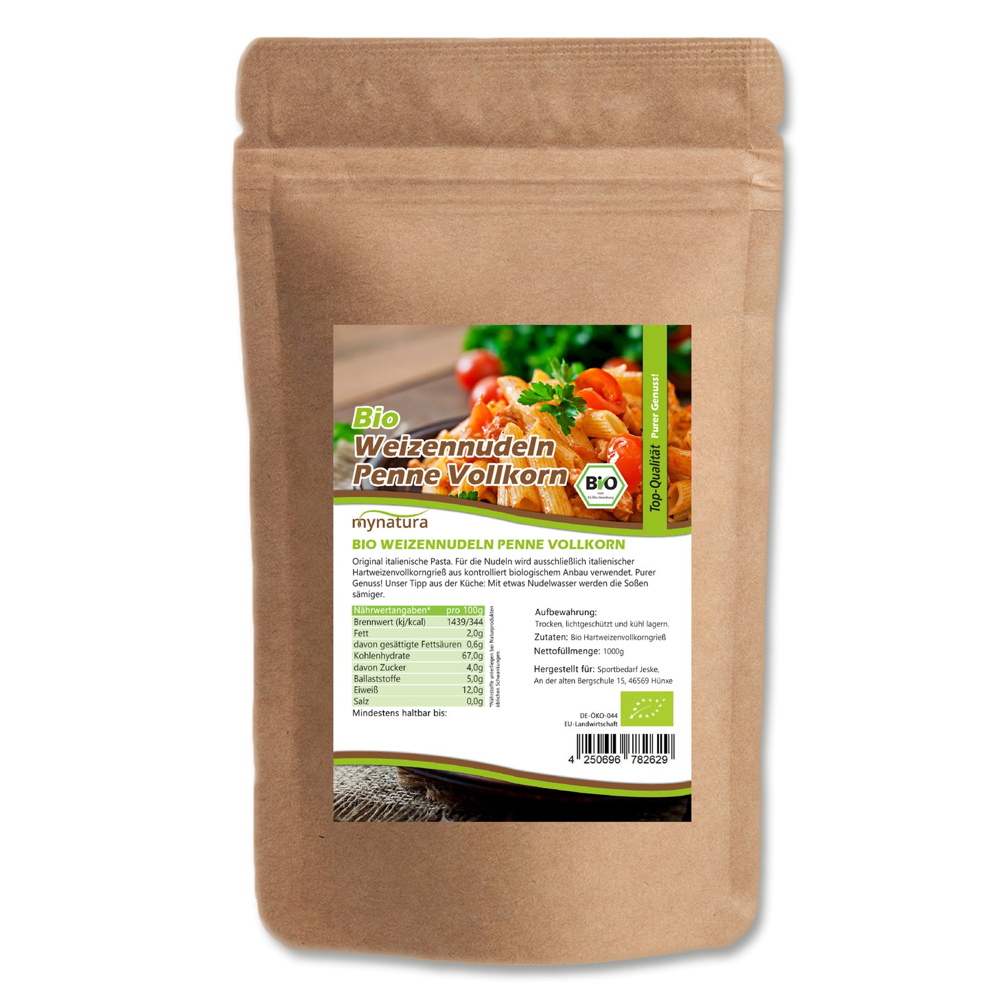 Bio Penne Weizen Vollkorn Nudeln - im Beutel ab 1kg