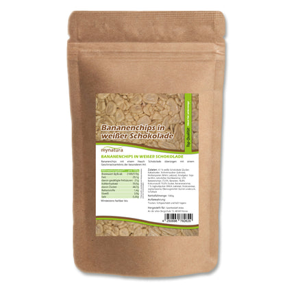 Bananenchips in weißer Schokolade – im Beutel ab 1kg