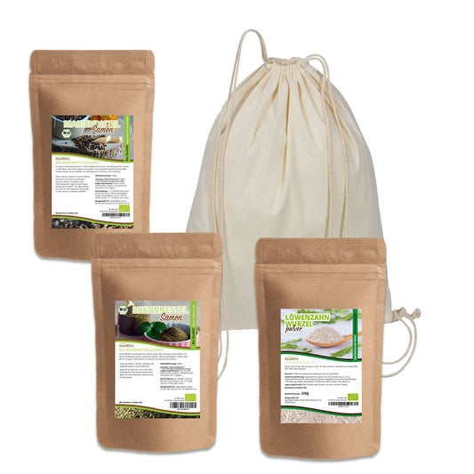 Bio Tee Set 2 I Bio Mariendistel Samen I Bio Brennnessel Samen I Löwenzahn Wurzelpulver