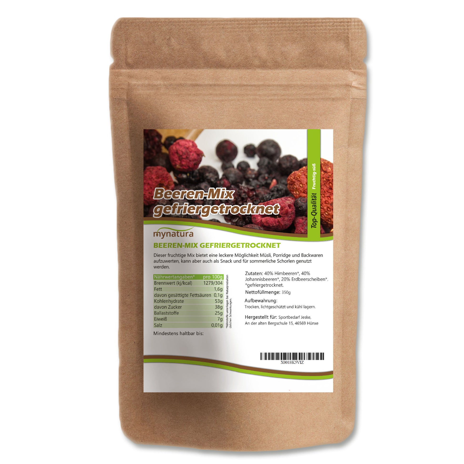 aufbewahrung beeren Mynatura Beeren-Mix gefriergetrocknet im Beutel ab 350g