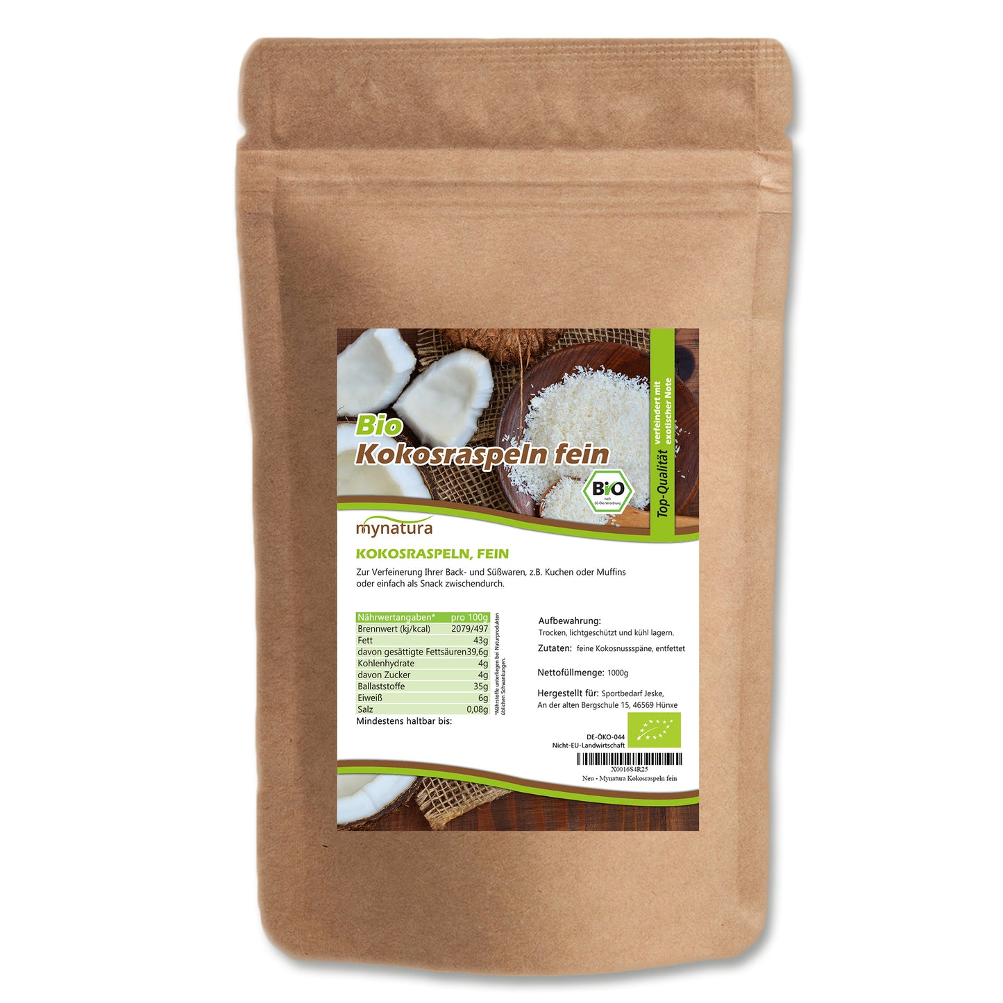 Bio Kokosraspeln fein – im Beutel ab 1kg