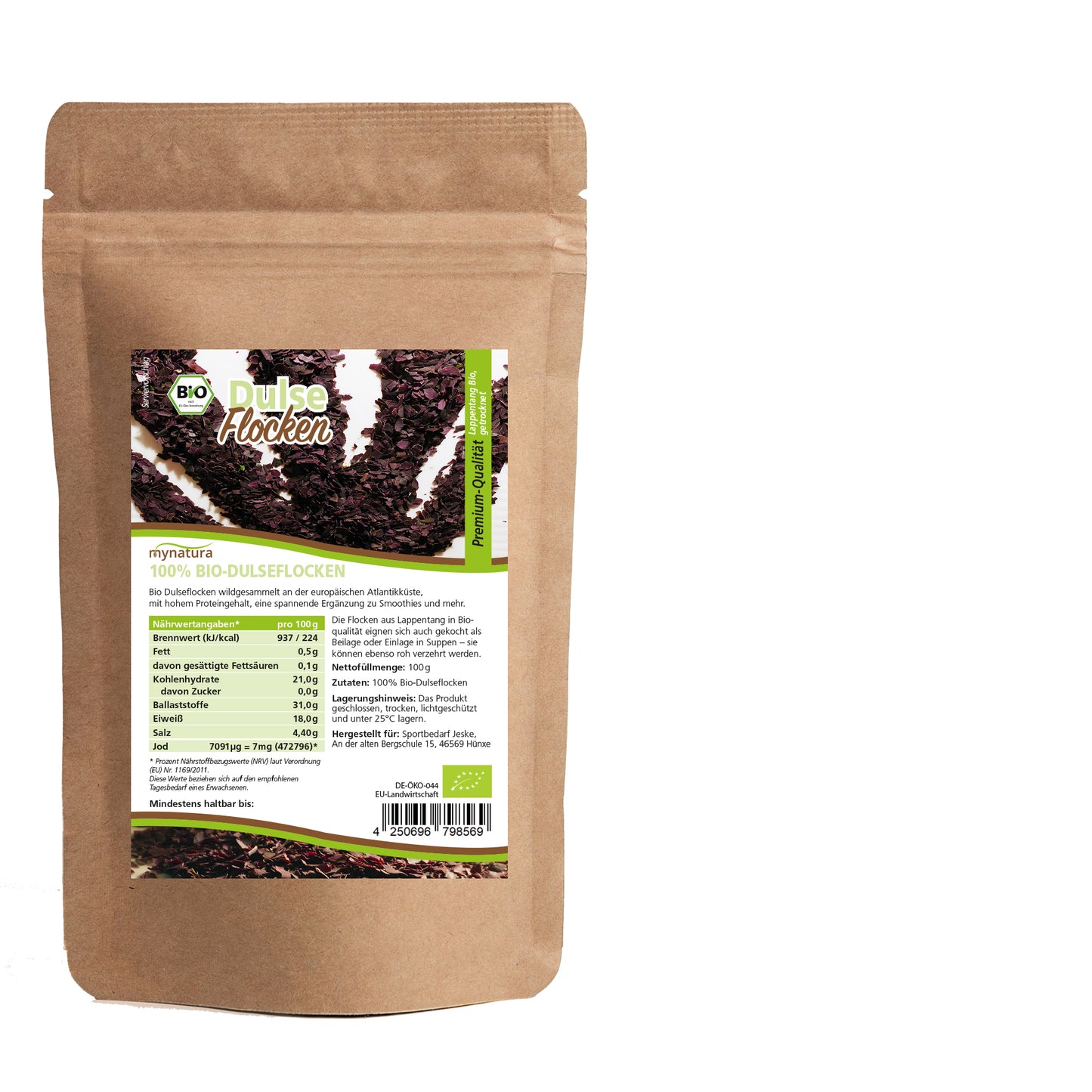 Bio Dulseflocken Atlantik Rotalge - im Beutel ab 100g