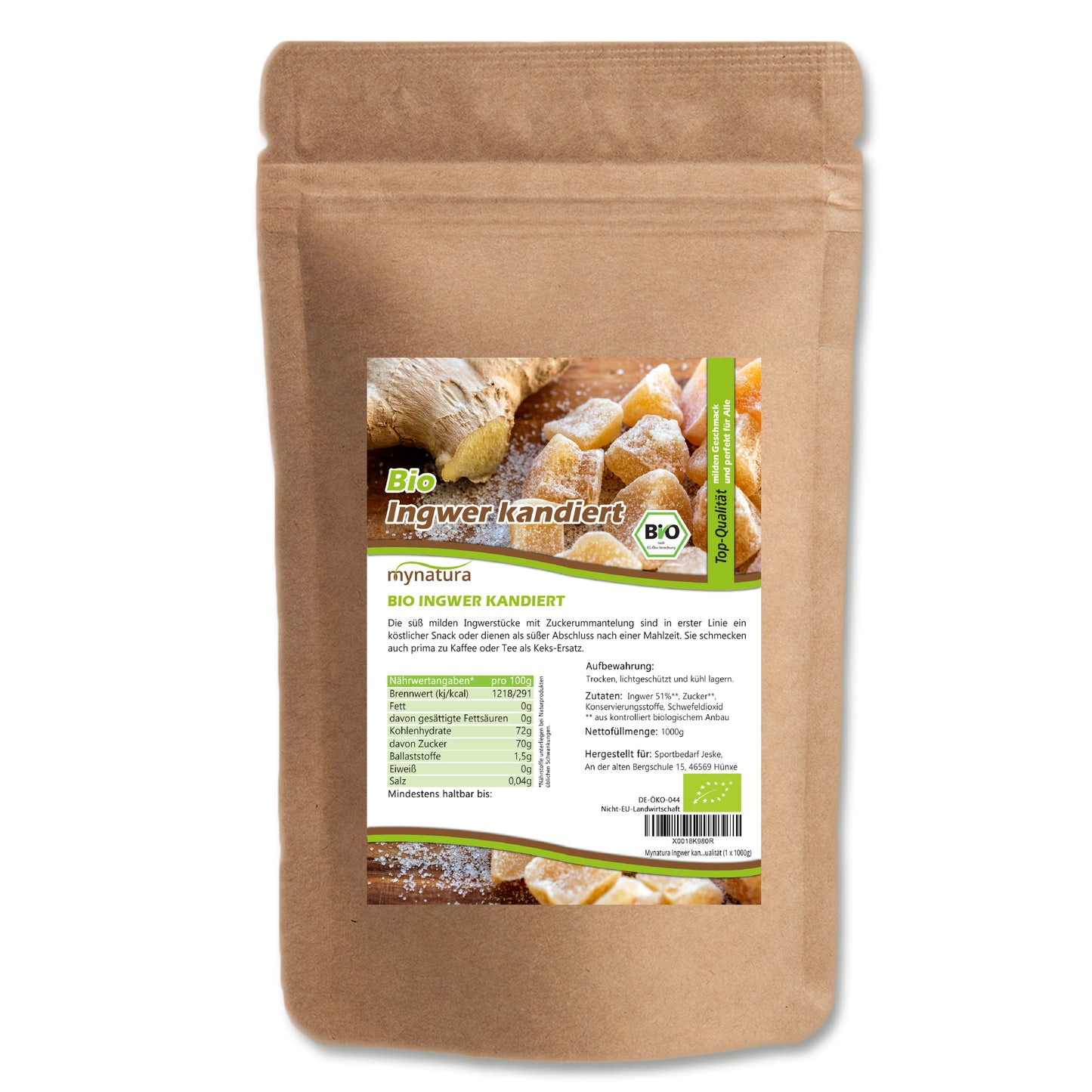 Bio Ingwer kandiert - im Beutel ab 1kg