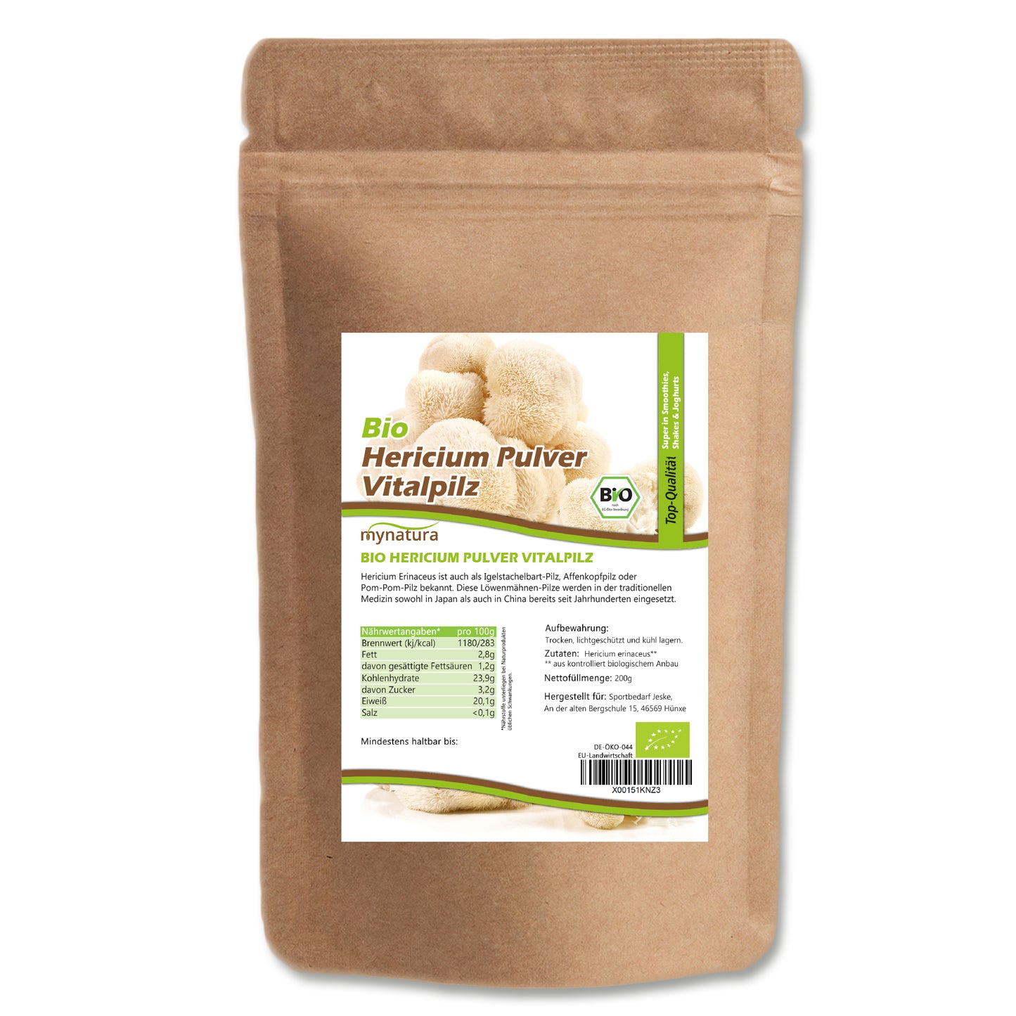 Bio Hericium Pulver – im Beutel ab 200g