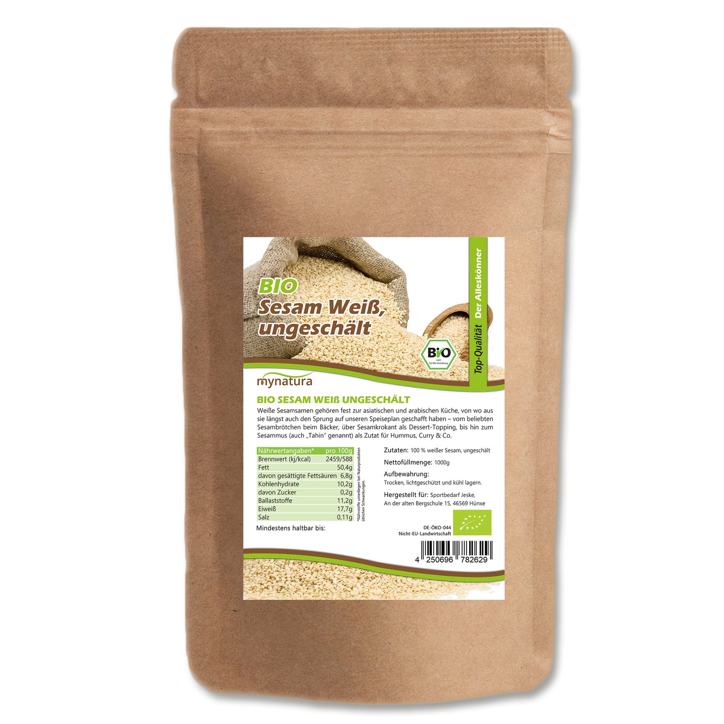 Weißer ungeschälter Sesam - im Beutel ab 1kg