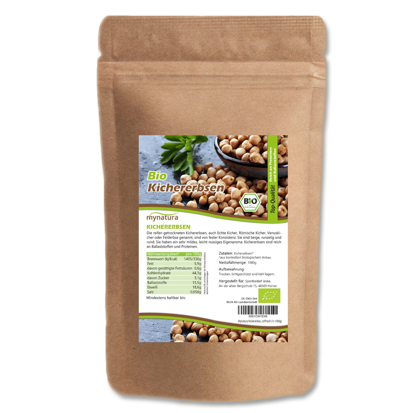 Mynatura Bio Kichererbsen im Beutel ab 1kg