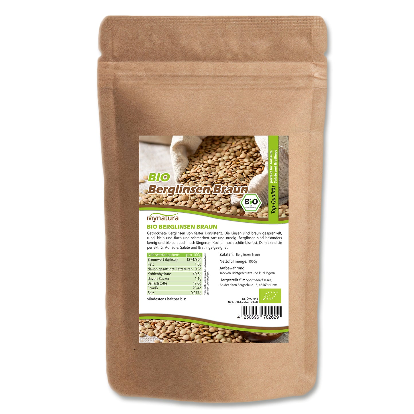 Bio Berglinsen braun - im Beutel ab 1kg