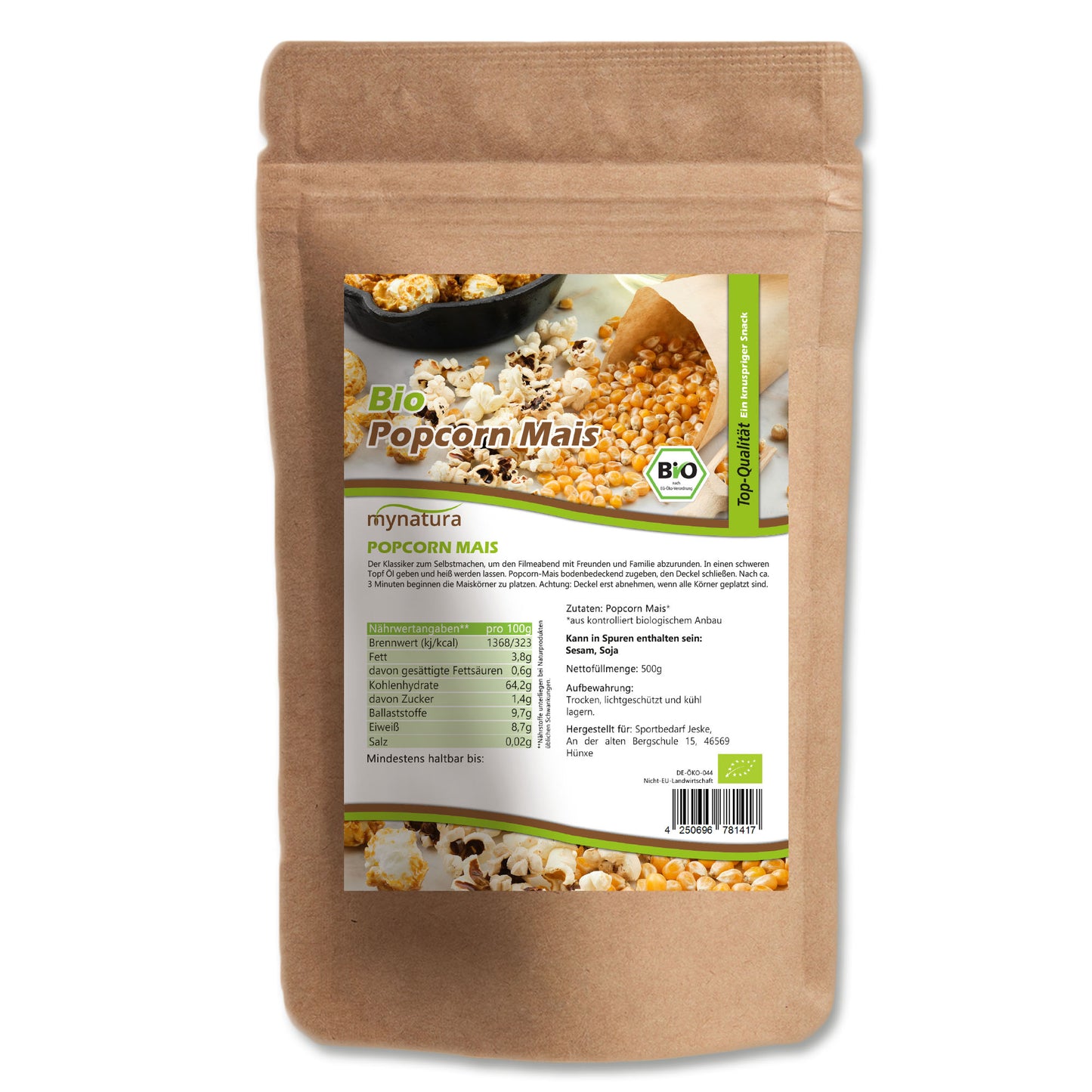 Mynatura Bio Popcornmais im Beutel ab 1kg