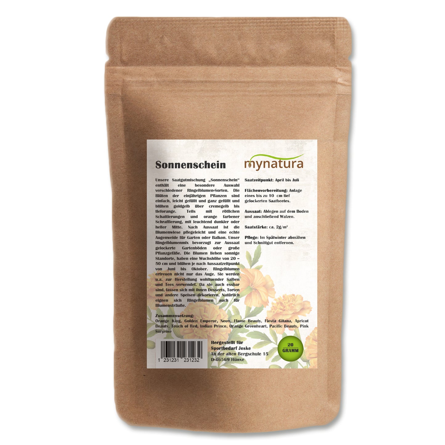 Mynatura Saatgutmischung Sonnenschein Ringelblumen Pflanzensamen 20g
