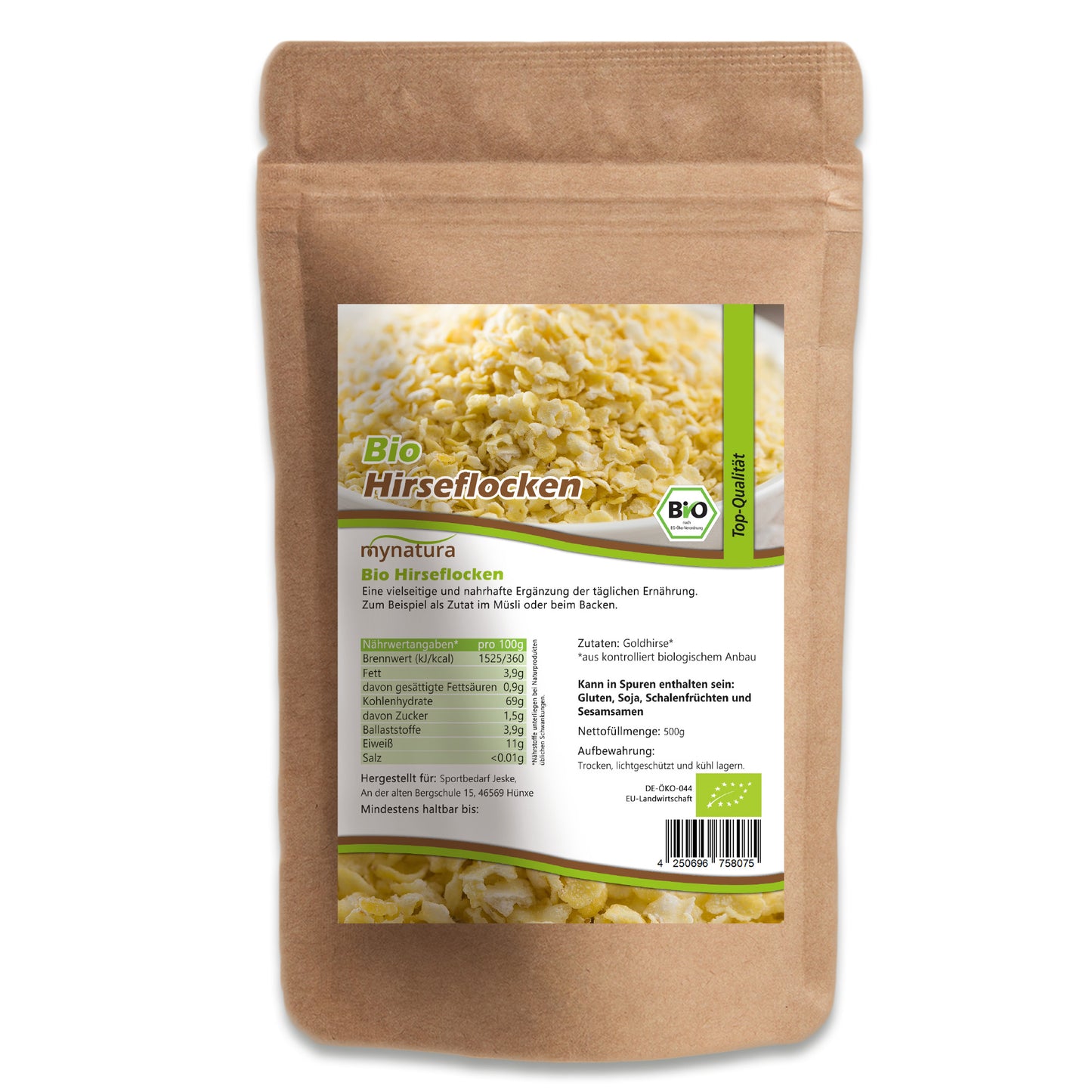 Mynatura Bio Hirseflocken aus Goldhirse – im Beutel ab 500g