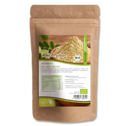 Mynatura Bio Amla Pulver - Amalakibeeren gemahlen | Amalaki | Beutel 500g