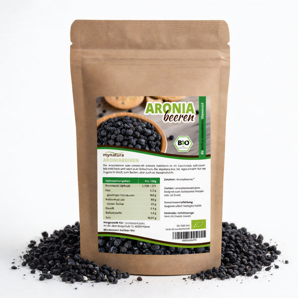 Mynatura Bio Aroniabeeren getrocknet im Beutel ab 1kg