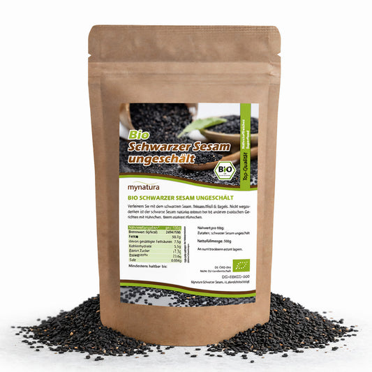 my-natura Bio Schwarzer Sesam - im Beutel ab 1kg