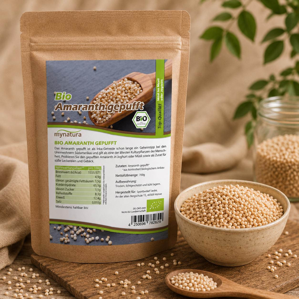 Bio Amaranth gepufft - im Beutel ab 700g