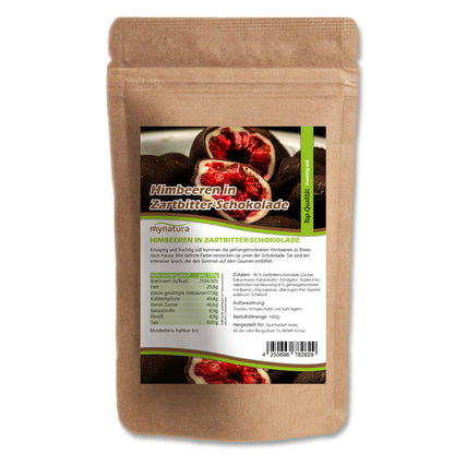 Gefriergetrocknete Himbeeren in Zartbitterschokolade – im Beutel ab 1kg