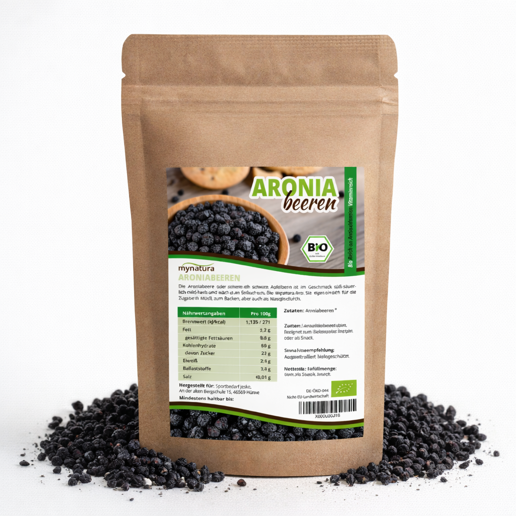 Mynatura Bio Aroniabeeren getrocknet im Beutel ab 1kg