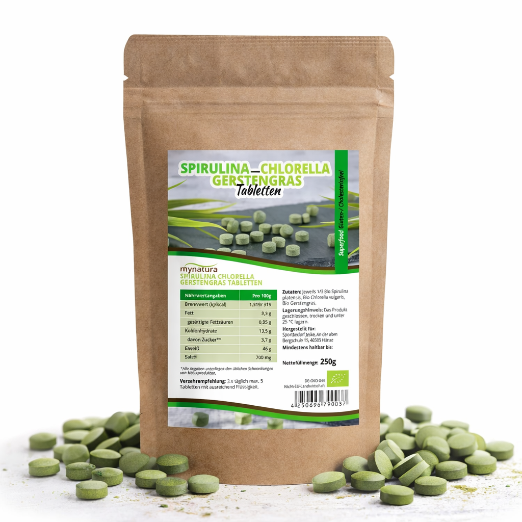 Bio Spirulina Chlorella Gerstengras Mix Tabletten ab 250g
