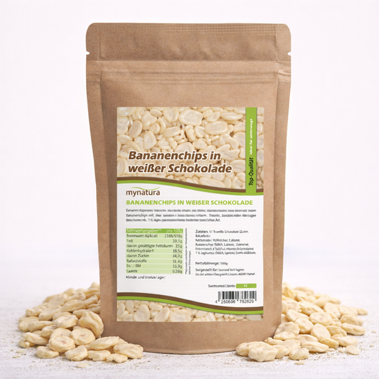 Bananenchips in weißer Schokolade – im Beutel ab 1kg