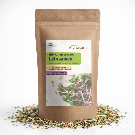 Mynatura Bio Leinsamen Keimsprossen – Leinsaat Sprossen ab 500g