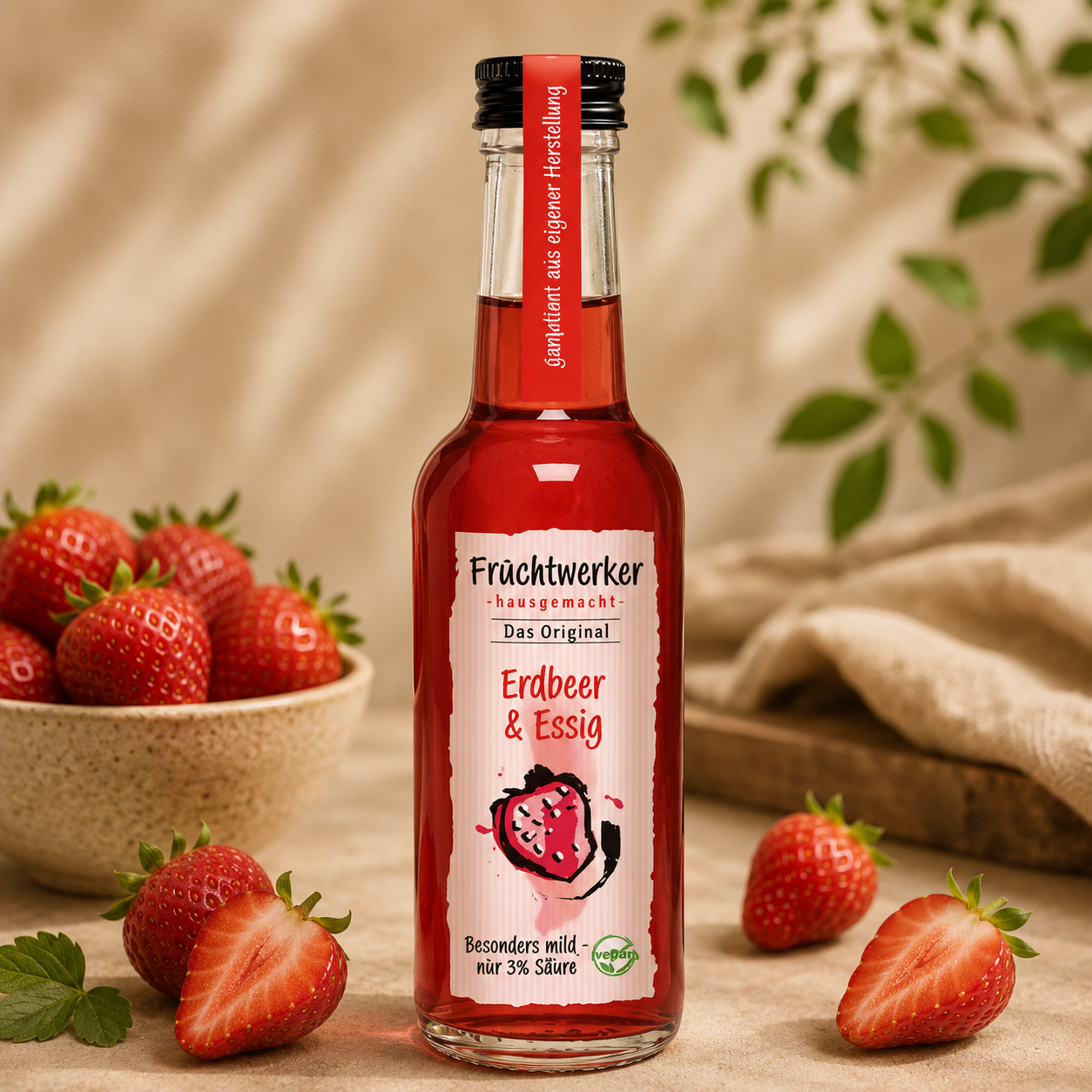 Fruchtwerker Erdbeer & Essig - 250ml