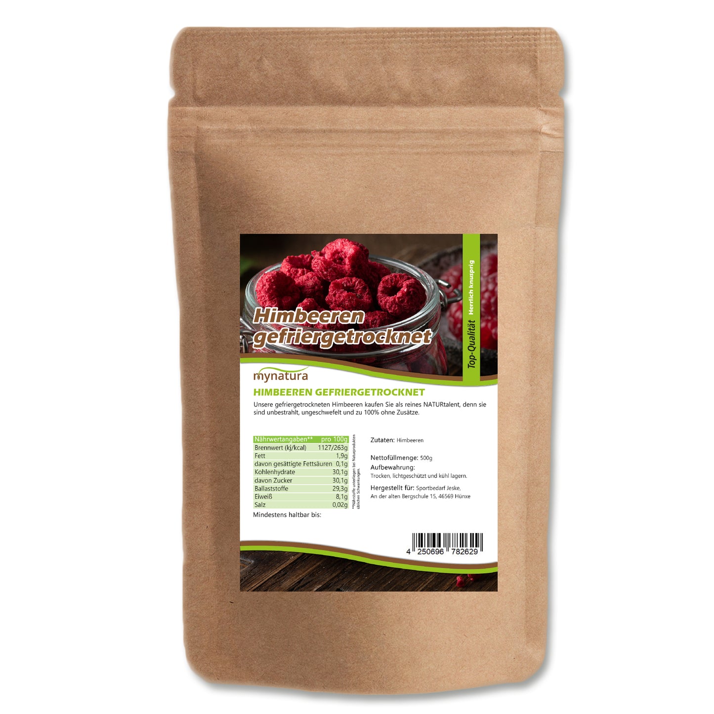 Gefriergetrocknete Himbeeren – im Beutel ab 500g