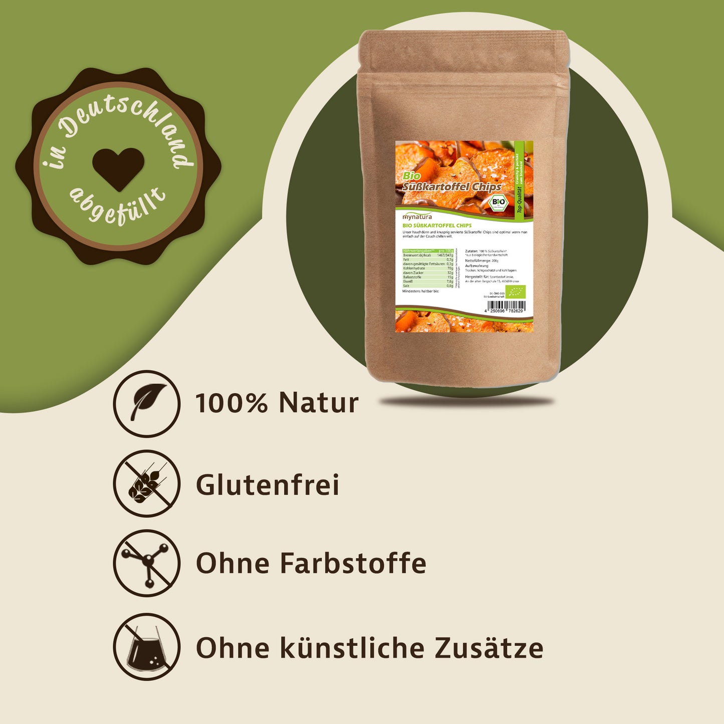 Bio Süßkartoffelchips - im Beutel ab 200g