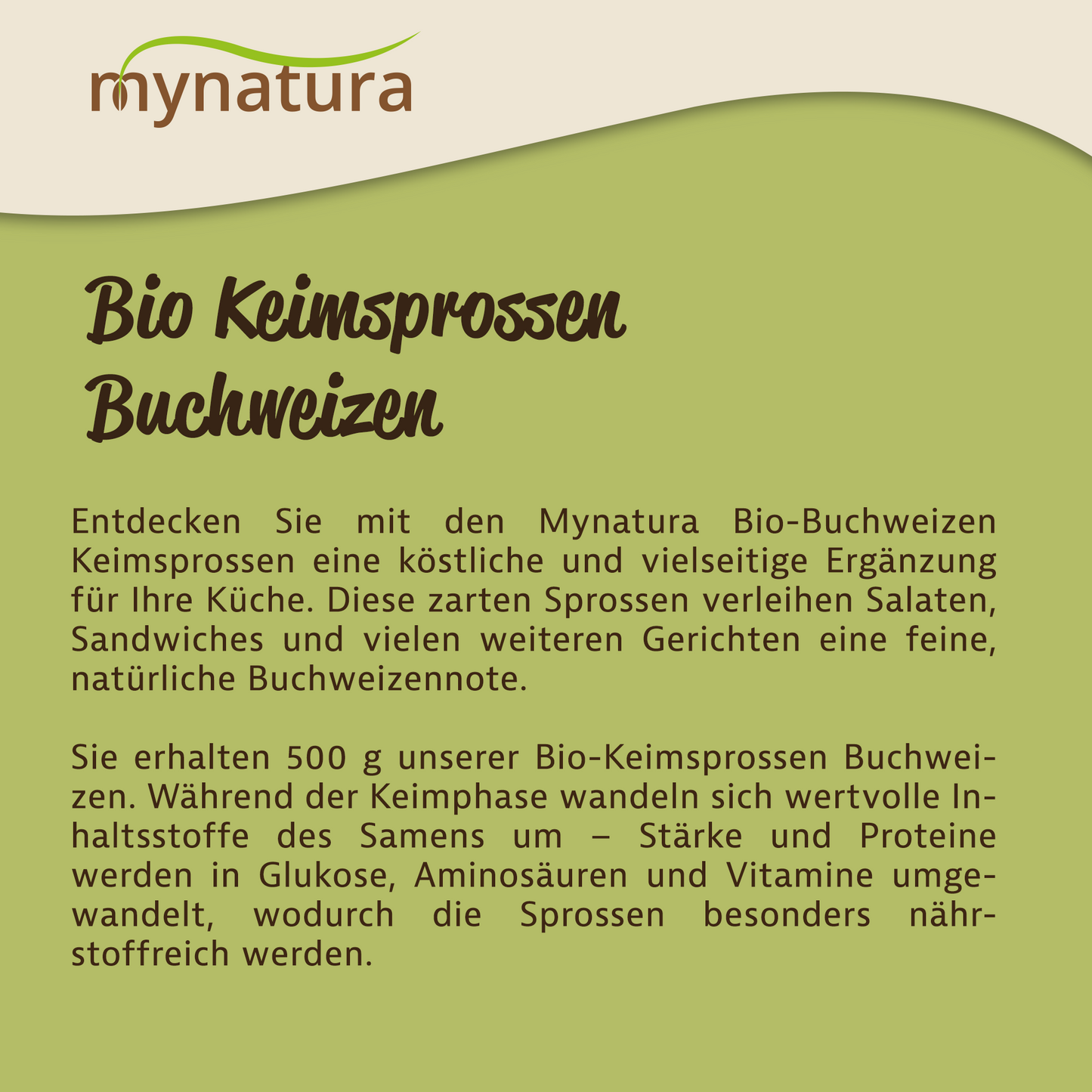 Mynatura Bio Keimsprossen Buchweizen Gemüse (ab 500g)