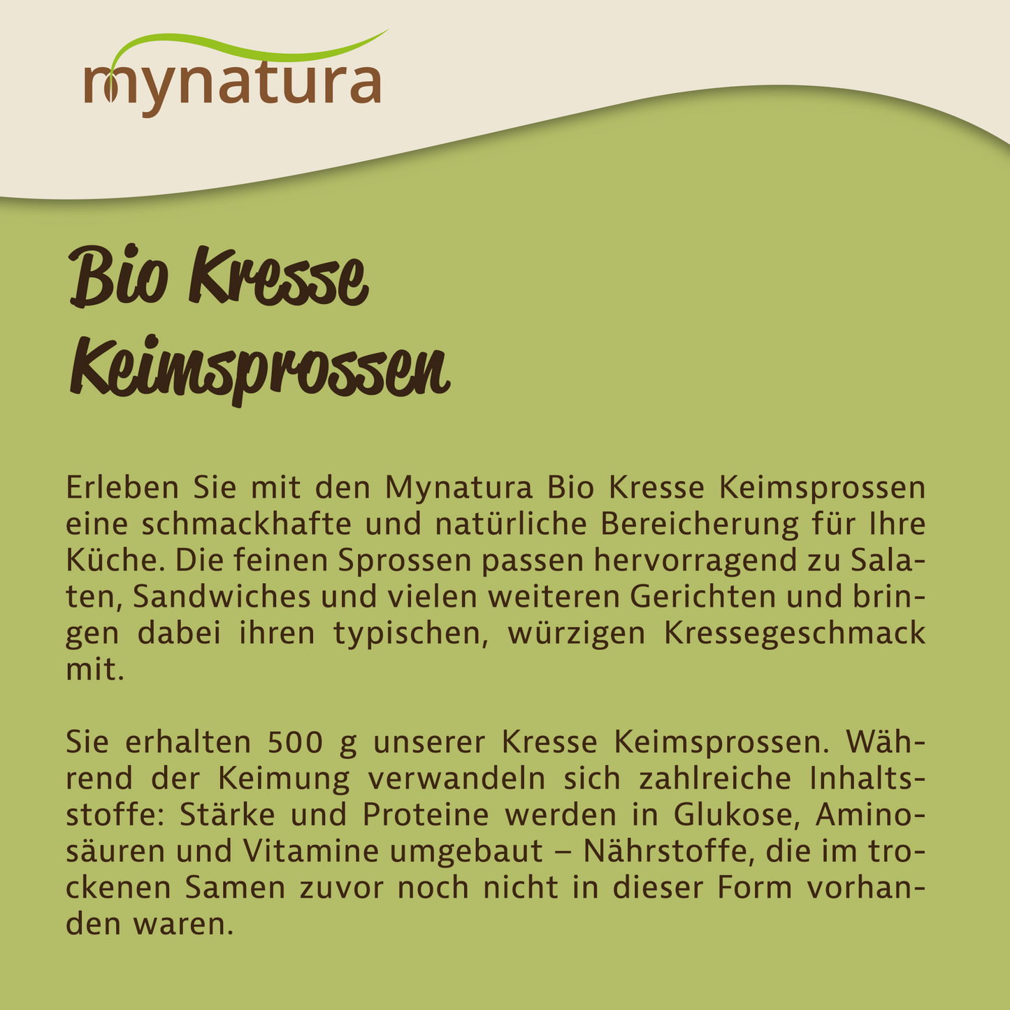Bio Kresse Keimsprossen Gemüse - im Beutel 500g