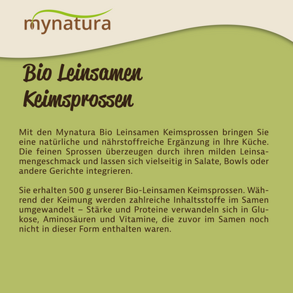 Mynatura Bio Leinsamen Keimsprossen – Leinsaat Sprossen ab 500g