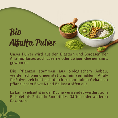 Bio Alfalfa Pulver - im Beutel ab 500g