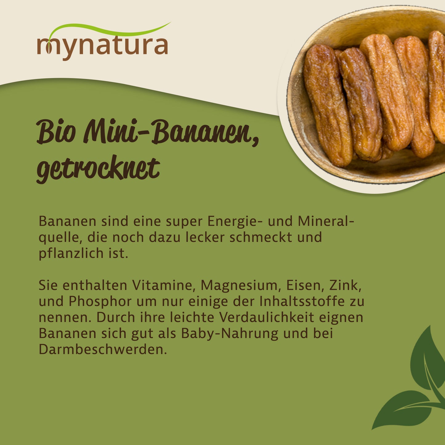 Bio Mini Bananen getrocknet - im Beutel ab 1kg