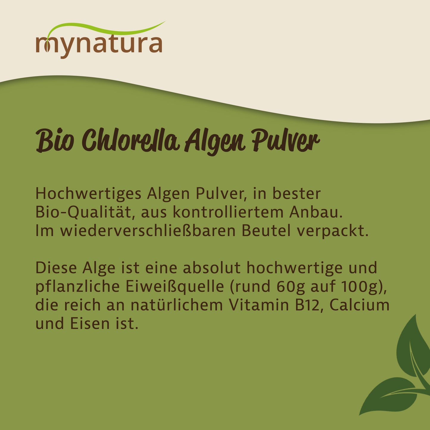 Mynatura Bio Chlorella Algenpulver im Beutel ab 250g