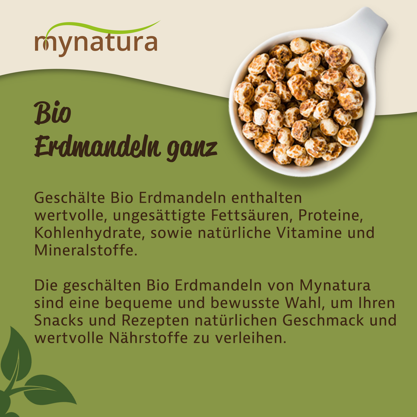 Mynatura Bio Erdmandeln ganz geschält – im Beutel ab 1kg