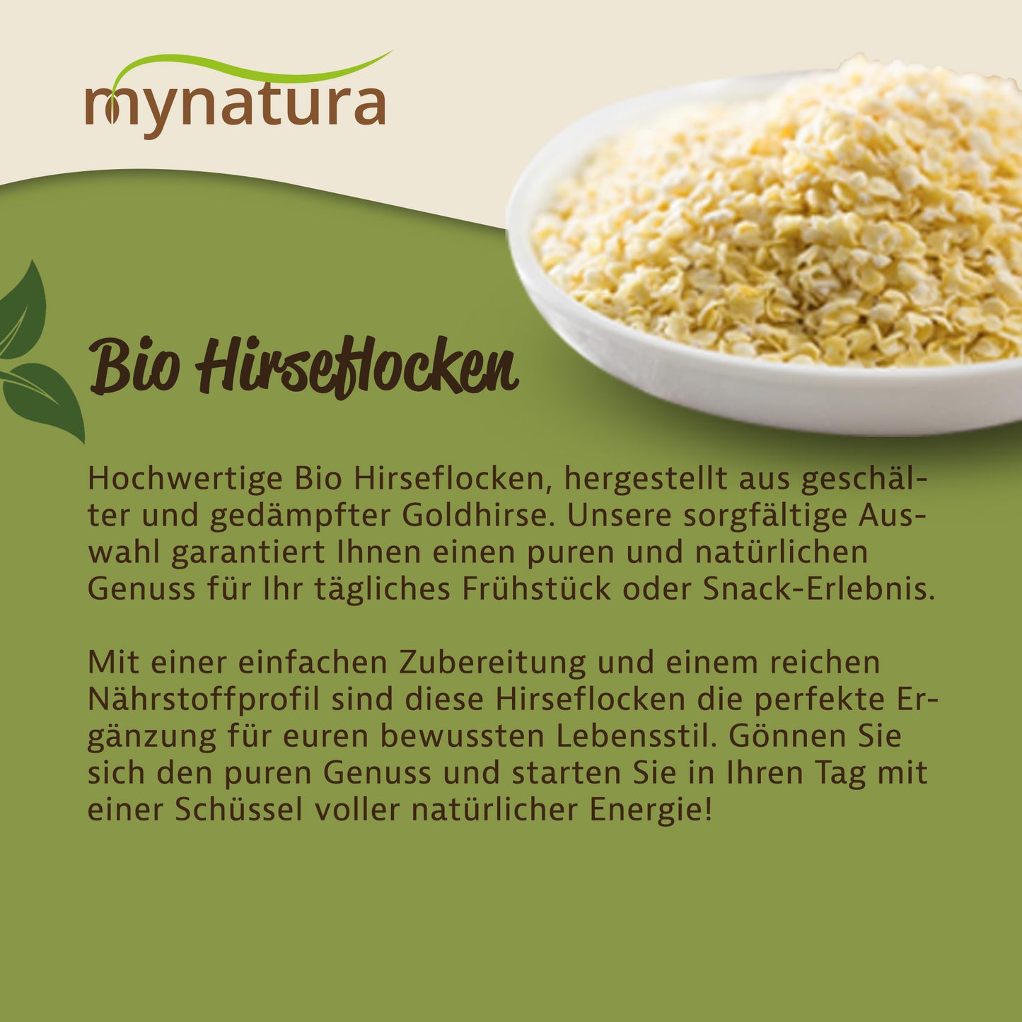 Mynatura Bio Hirseflocken aus Goldhirse – im Beutel ab 500g