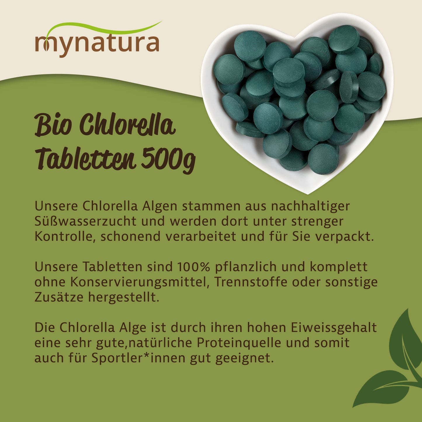 Mynatura Bio Chlorella Tabletten im Beutel ab 500g