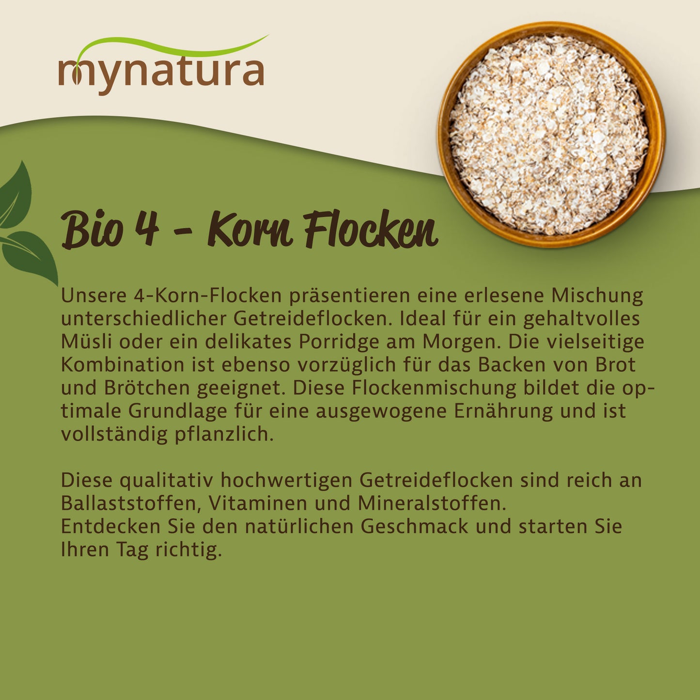 Bio 4 Korn Flocken Getreideflocken - im Beutel ab 500g