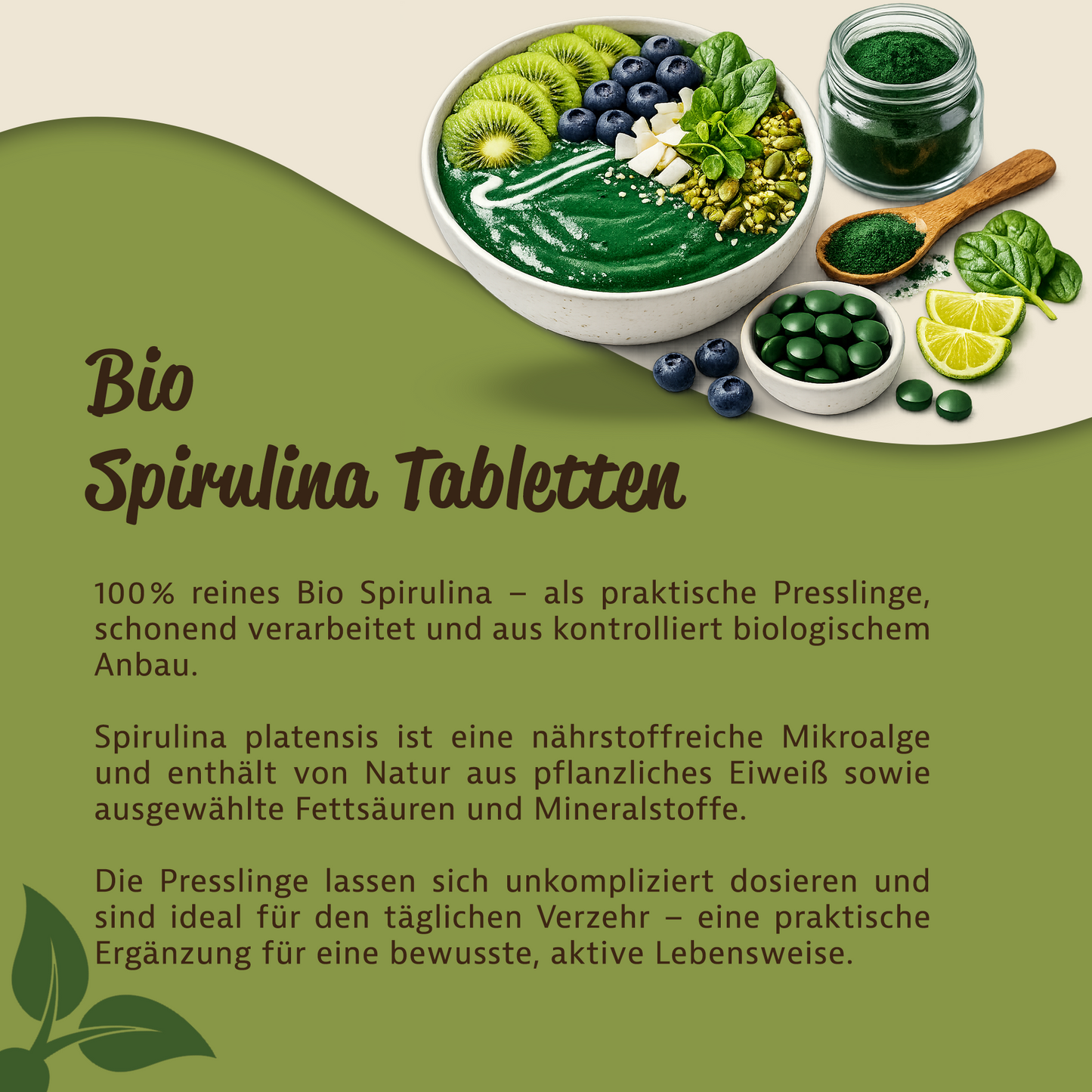 Mynatura Bio Spirulina Tabletten – im Beutel ab 500g